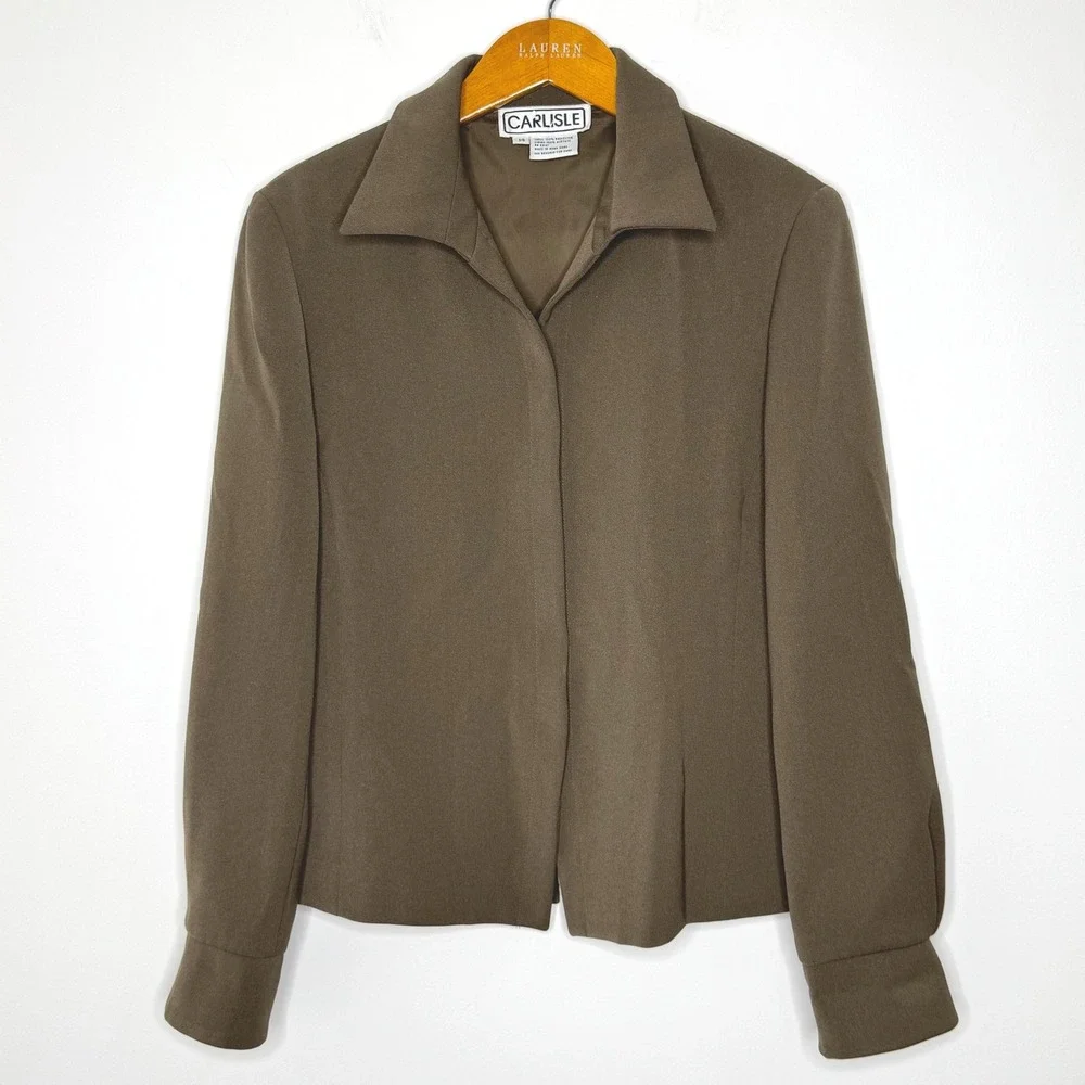 Vintage Carlisle Brown‎ Blazer tie back Size 14